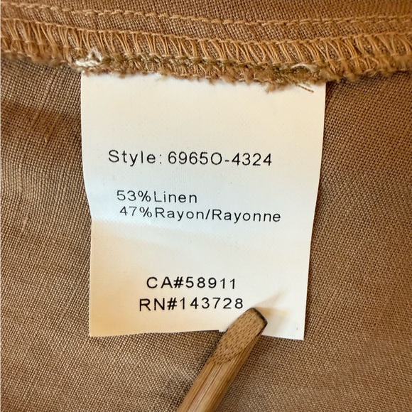 Tribal Jeans Tan Button-Front Linen Blend A Line Midi Skirt Size Small NWT - Picture 7 of 10